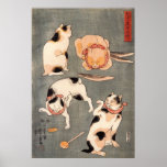 いろんなポーズの猫, 国芳 Cat of Various Poses, Kuniyoshi Print