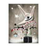 ドングリ Winter Christmas acorn new year fox Postcard