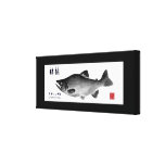 ヒメマス！【チミケップ湖】１００年保存！　１５０×６０。GYOTAKU　JAPAN：黒 キャンバスプリント