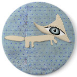 ブローチ Fox 装身具 polka dots blue boy キツネ button by Rupydetequila ブローチ Fox 装身具 polka dots blue boy キツネ button