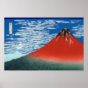 凱風快晴 Red Fuji 葛飾北斎 Hokusai posters