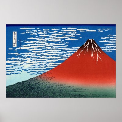凱風快晴 Red Fuji 葛飾北斎 Hokusai Posters by masterpiecesofart