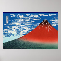 凱風快晴 Red Fuji 葛飾北斎 Hokusai Posters