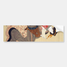 女, 国貞 Woman, Kunisada, Ukiyo-e Bumper Stickers
