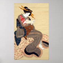 女, 国貞 Woman, Kunisada, Ukiyo-e Poster