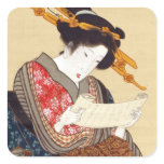 女, 国貞 Woman, Kunisada, Ukiyo-e Stickers