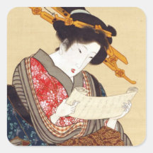 女, 国貞 Woman, Kunisada, Ukiyo-e Stickers