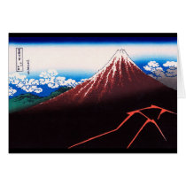 山下白雨 Rainstorm, Summit 葛飾北斎 Hokusai Greeting Card