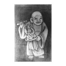 布袋 Hotei as a puppeteer Stretched Canvas Print