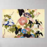 朝顔, 北斎 Morning Glory, Hokusai, Ukiyo-e posters