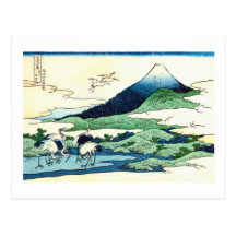 梅沢, 北斎 View Mt.Fuji from Umezawa, Hokusai, Ukiyo-e Post Card