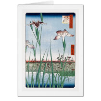 歌川広重「堀切の花菖蒲」 Horikiri Iris Garden Hiroshige Cards