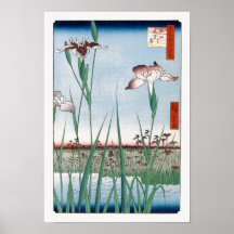 歌川広重「堀切の花菖蒲」 Horikiri Iris Garden Hiroshige Print