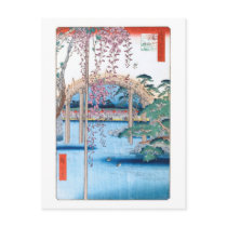 歌川広重「重亀戸天神境内」 Wisteria Kameido Hiroshige Post Cards