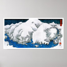 歌川広重 Kiso Road Snowstorm, Utagawa Hiroshige Posters