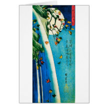 歌川広重 Moon Over Waterfall, Utagawa Hiroshige Card