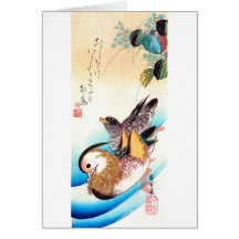 歌川広重 Oshidori (Mandarin Ducks), Hiroshige Greeting Cards