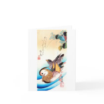 歌川広重 Oshidori (Mandarin Ducks), Hiroshige Greeting Cards