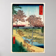 歌川広重 Sunset Hill Meguro, Utagawa Hiroshige Print