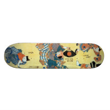 流行猫の狂言づくし, 国芳 Actors of The Cat, Kuniyoshi, Ukiyoe Skateboard Deck