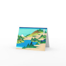 相州箱根湖水 Hakone Lake 葛飾北斎 Hokusai Greeting Cards