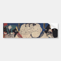 相撲, 国芳 Sumo Wrestling, Kuniyoshi, Ukiyo-e Bumper Sticker