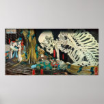 相馬の古内裏, 国芳 Skeleton manipulated by Witch, Kuniyosh Print