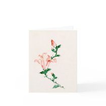 葛飾北斎 Pink Blossoms, Katsushika Hokusai Cards