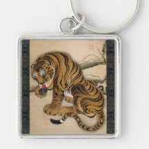 虎図, 若冲 Tiger, Jakuchu Key Chains