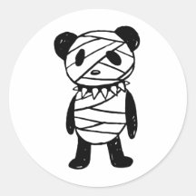 重症パンダ 丸形シールステッカー