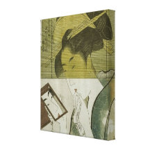 鏡を見る女, 歌麿 Woman who Sees mirror, Utamaro, Ukiyoe Gallery Wrap Canvas