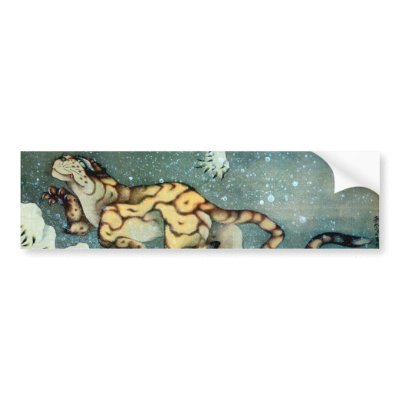雪中虎図, 北斎 Tiger in the Snow, Hokusai by ukiyoemuseum