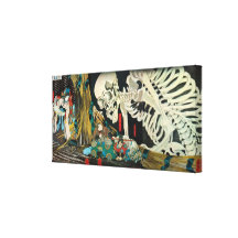 骸骨, 国芳 Skeleton, Kuniyoshi, Ukiyo-e Gallery Wrapped Canvas