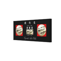 鰊街道！１００年保存キャンバス！ビンテージ　【鰊街道＆鰊番屋】　丸窓；鰊　GYOTAKU ギャラリー張りキャンバス