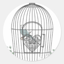 鳥かご ROUND STICKER