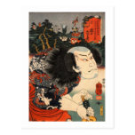 龍の刺青の役者, 国芳 Actor of Dragon's Tattoo, Ukiyoe Postcards