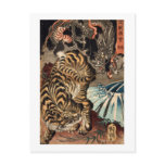 龍虎, 国芳 Tiger & Dragon, Kuniyoshi, Ukiyo-e Post Card