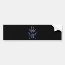 0001 Pinstripe Azul-Blanco Bumper Sticker