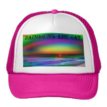 0002052-lfW, Rainbows are gay Mesh Hats