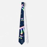 (001:12) Colourful Glowing Pi - Dark Blue Tie