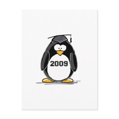 009 Graduate Penguin Post Card by penguinality