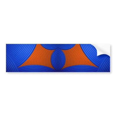 01 Blue & Orange Bumper Sticker by colourmatt