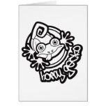 01 Horny Gecko Logo b/w Greeting Card