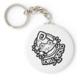 01 Horny Gecko Logo b/w Key Chains