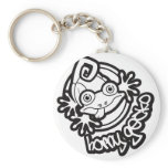 01 Horny Gecko Logo b/w Keychains