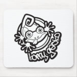 01 Horny Gecko Logo b/w mousepads