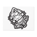 01 Horny Gecko Logo b/w Postcard