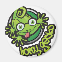 01 Horny Gecko Logo colour Fridge Magnets