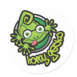 01 Horny Gecko Logo colour Round Stickers
