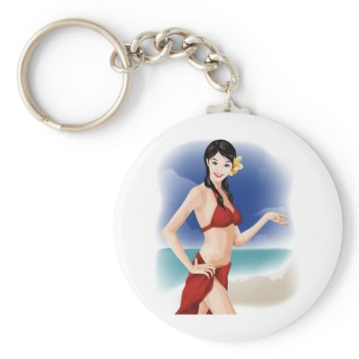 031 Converted vector Cute girls free vector graphi Key Chains by CreativeColours